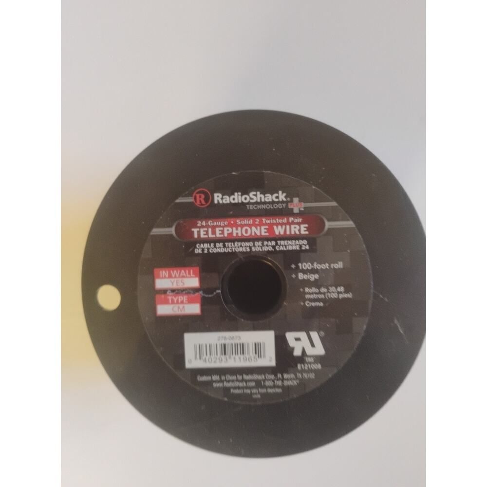 RadioShack 24-Gauge . Solid 2 Twisted Pare TELEPHONE WIRE 100 Foot roll Beige-27